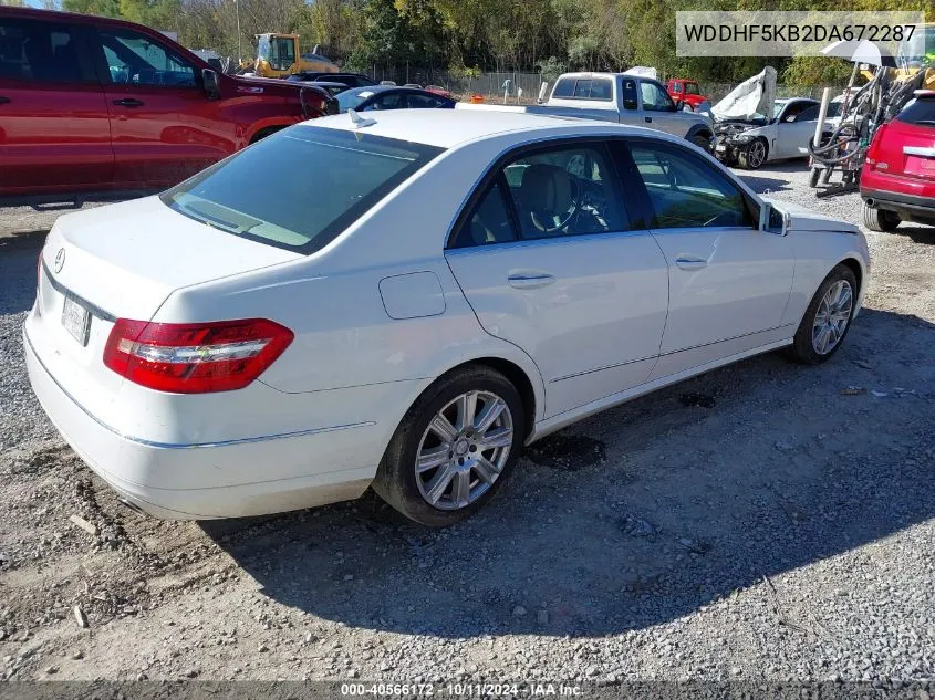 2013 Mercedes-Benz E 350 VIN: WDDHF5KB2DA672287 Lot: 40566172