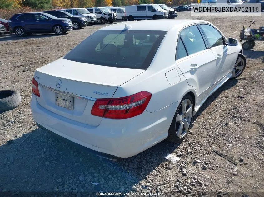 2013 Mercedes-Benz E 350 4Matic VIN: WDDHF8JBXDA752116 Lot: 40666029