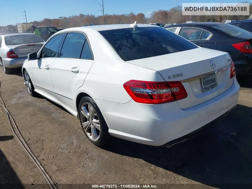 2013 Mercedes-Benz E 350 4Matic VIN: WDDHF8JBXDA736188 Lot: 40776373