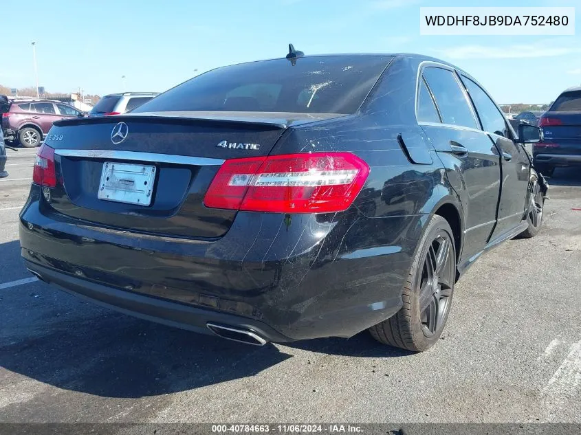 2013 Mercedes-Benz E 350 4Matic VIN: WDDHF8JB9DA752480 Lot: 40784663