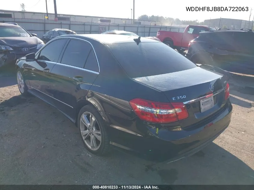 2013 Mercedes-Benz E 350 4Matic VIN: WDDHF8JB8DA722063 Lot: 40810233