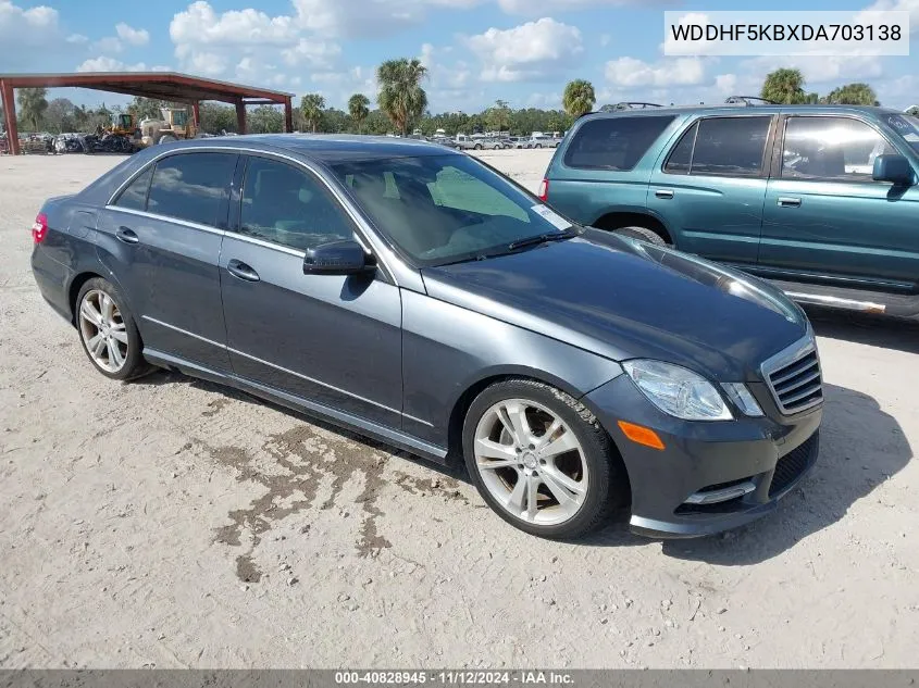 2013 Mercedes-Benz E 350 VIN: WDDHF5KBXDA703138 Lot: 40828945