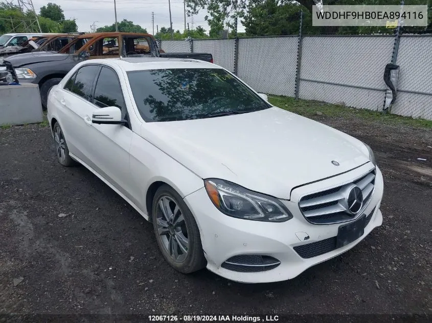 2014 Mercedes-Benz E-Class VIN: WDDHF9HB0EA894116 Lot: 12067126