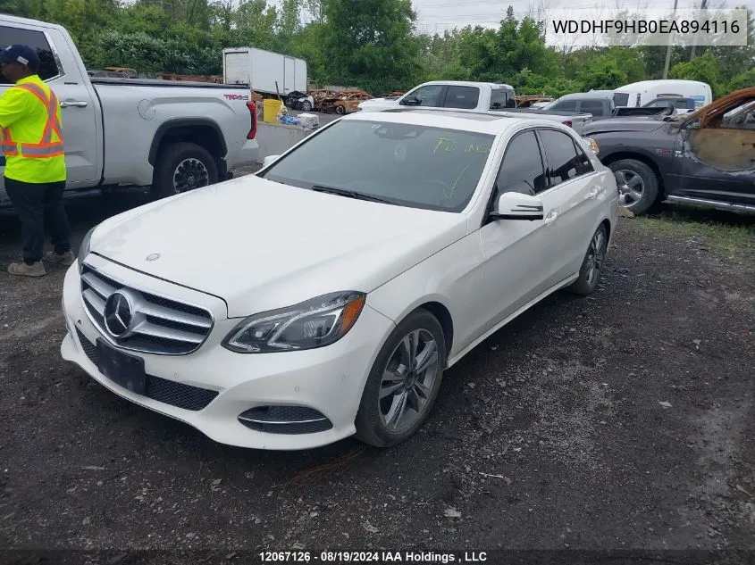 2014 Mercedes-Benz E-Class VIN: WDDHF9HB0EA894116 Lot: 12067126