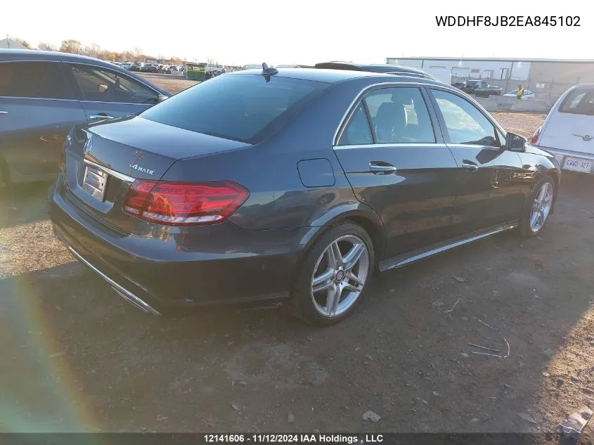 2014 Mercedes-Benz E-Class VIN: WDDHF8JB2EA845102 Lot: 12141606