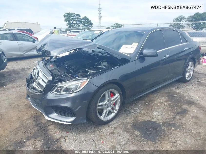 2014 Mercedes-Benz E 350 VIN: WDDHF5KBXEA867474 Lot: 39681084