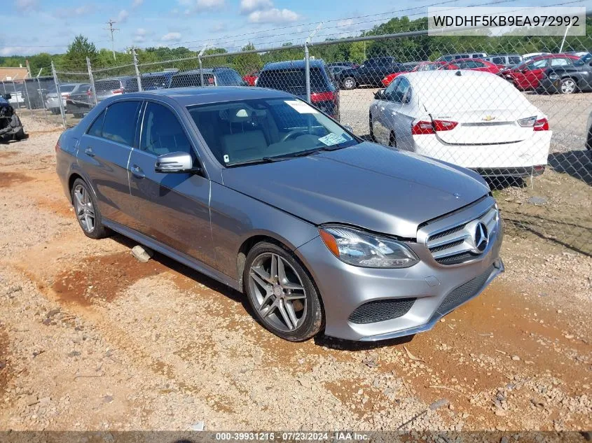 2014 Mercedes-Benz E 350 VIN: WDDHF5KB9EA972992 Lot: 39931215