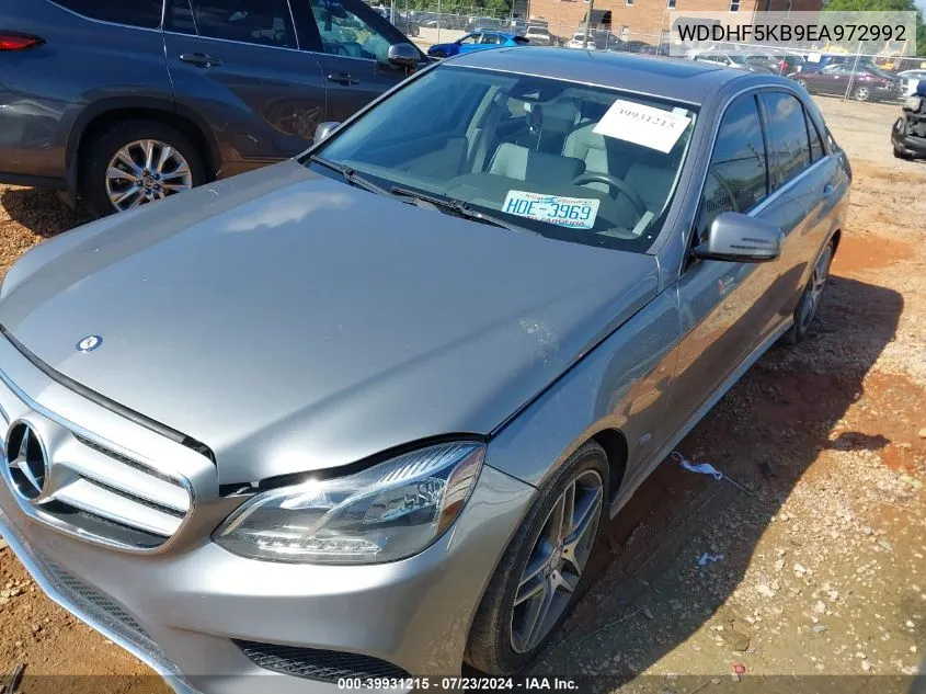 2014 Mercedes-Benz E 350 VIN: WDDHF5KB9EA972992 Lot: 39931215