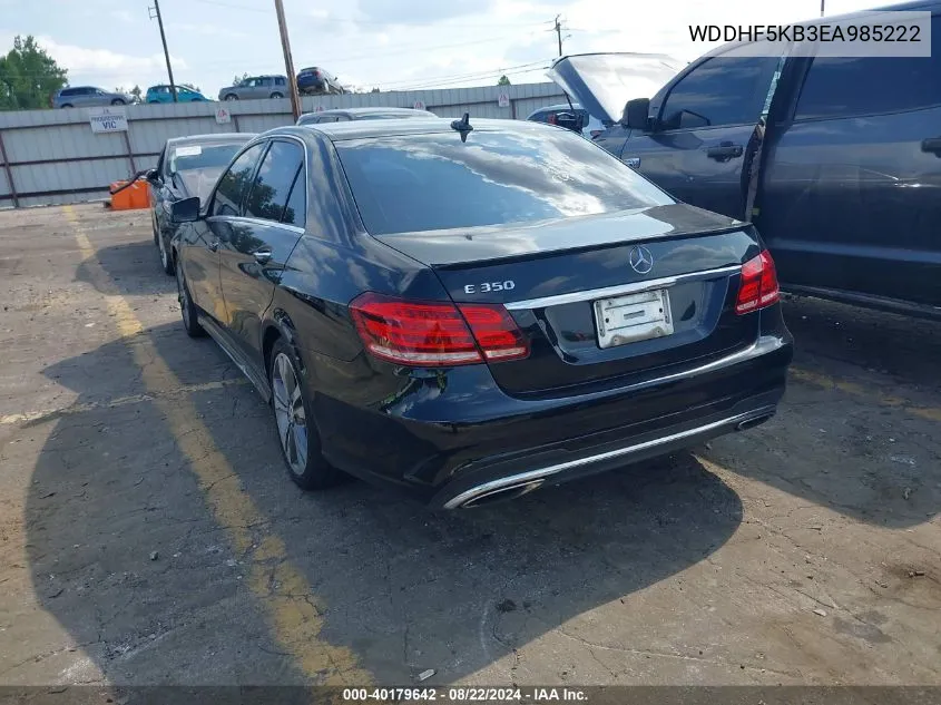 2014 Mercedes-Benz E 350 VIN: WDDHF5KB3EA985222 Lot: 40179642