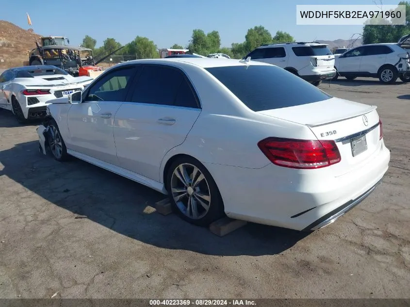 2014 Mercedes-Benz E 350 VIN: WDDHF5KB2EA971960 Lot: 40223369