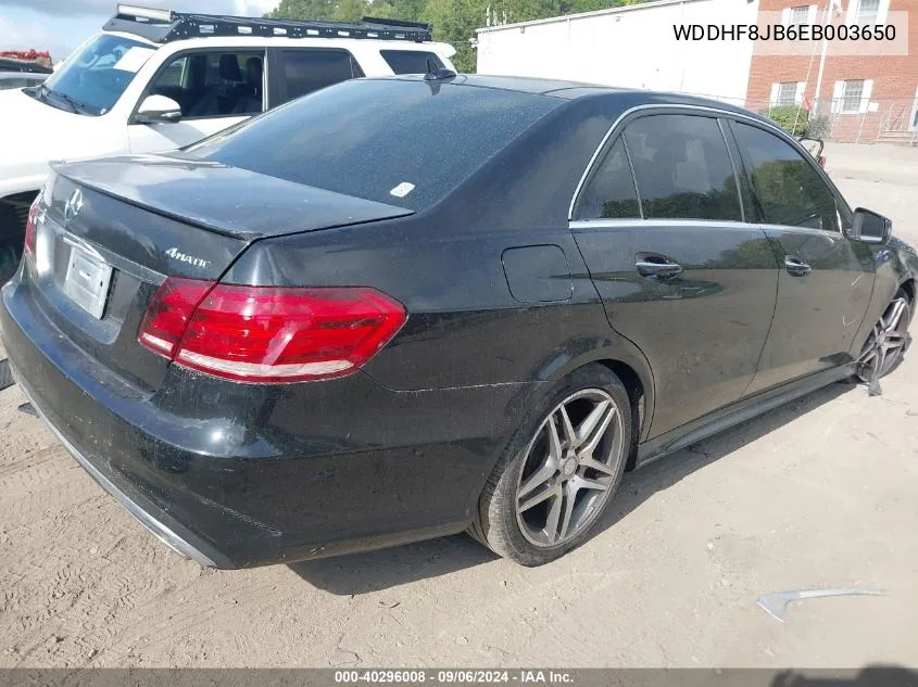 2014 Mercedes-Benz E 350 4Matic/E 350 Sport VIN: WDDHF8JB6EB003650 Lot: 40296008