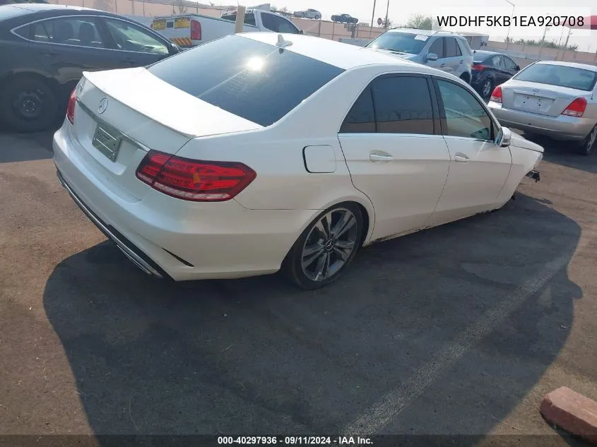 2014 Mercedes-Benz E 350 VIN: WDDHF5KB1EA920708 Lot: 40297936