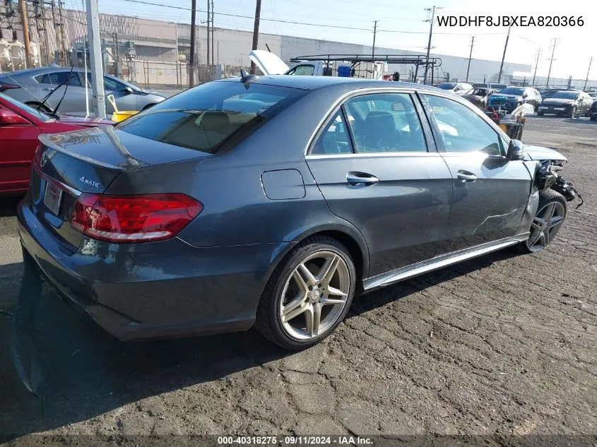 2014 Mercedes-Benz E 350 4Matic VIN: WDDHF8JBXEA820366 Lot: 40318275