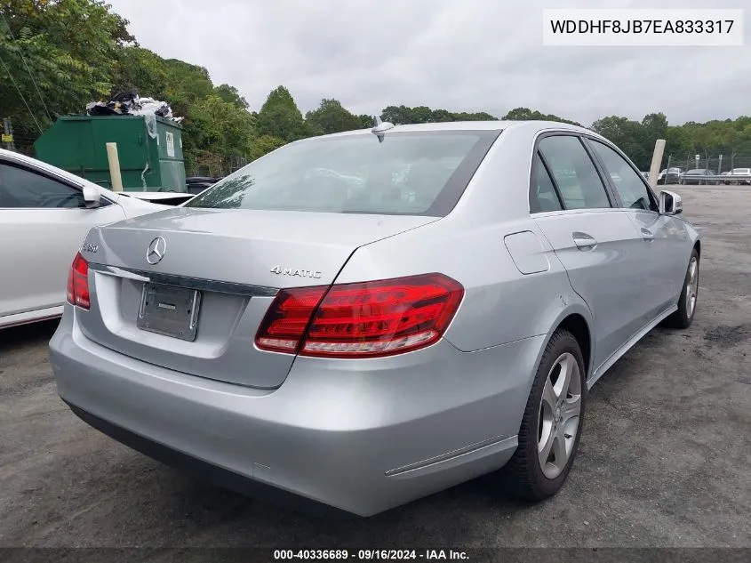 2014 Mercedes-Benz E 350 4Matic/E 350 Sport VIN: WDDHF8JB7EA833317 Lot: 40336689