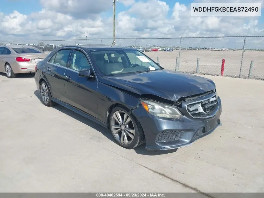 2014 Mercedes-Benz E 350 VIN: WDDHF5KB0EA872490 Lot: 40402594