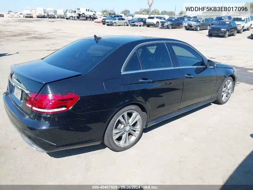 2014 Mercedes-Benz E 350 VIN: WDDHF5KB3EB017096 Lot: 40407505