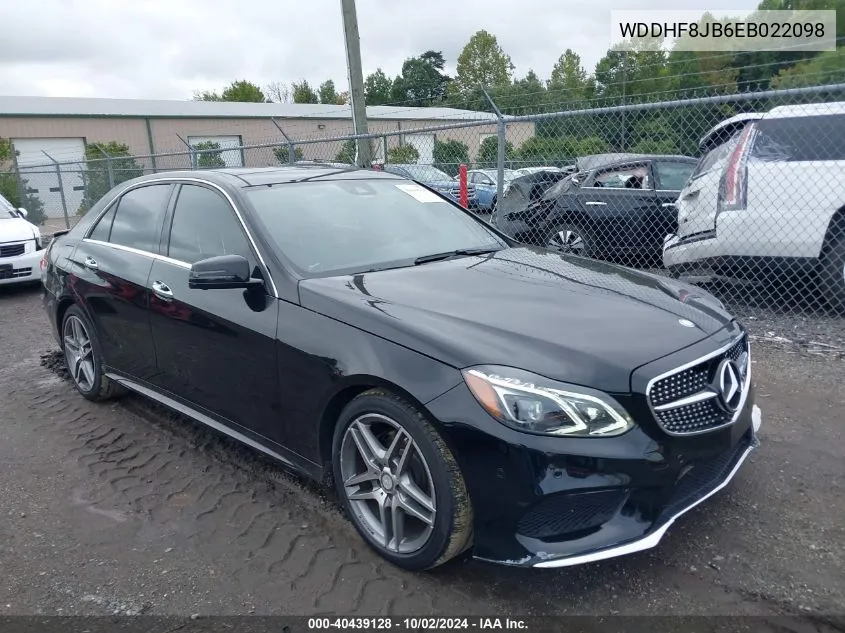 2014 Mercedes-Benz E 350 4Matic/E 350 Sport VIN: WDDHF8JB6EB022098 Lot: 40439128