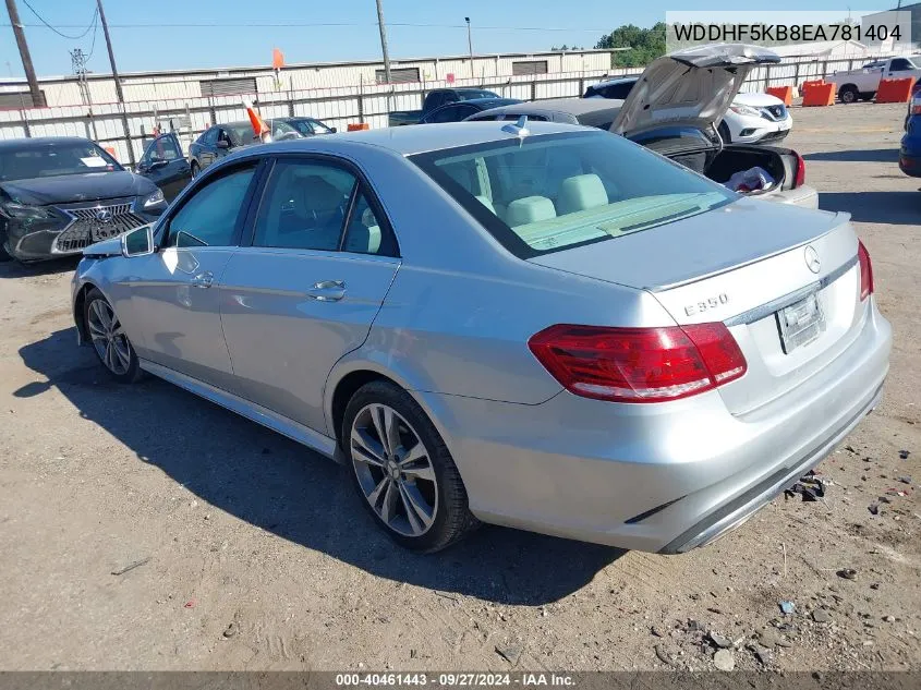 2014 Mercedes-Benz E 350 VIN: WDDHF5KB8EA781404 Lot: 40461443