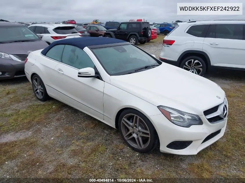 2014 Mercedes-Benz E 350 VIN: WDDKK5KFXEF242922 Lot: 40494814