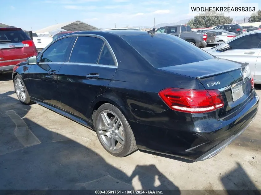 2014 Mercedes-Benz E 350 VIN: WDDHF5KB2EA898363 Lot: 40501751