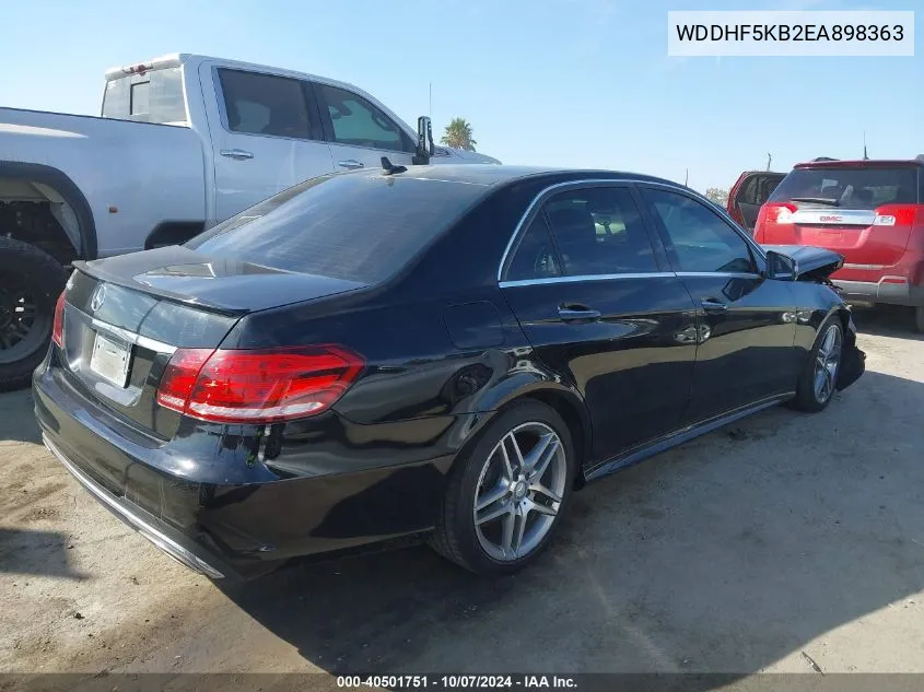 2014 Mercedes-Benz E 350 VIN: WDDHF5KB2EA898363 Lot: 40501751