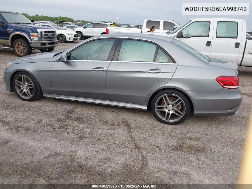 2014 Mercedes-Benz E 350 VIN: WDDHF5KB6EA998742 Lot: 40529873