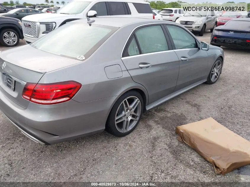 2014 Mercedes-Benz E 350 VIN: WDDHF5KB6EA998742 Lot: 40529873