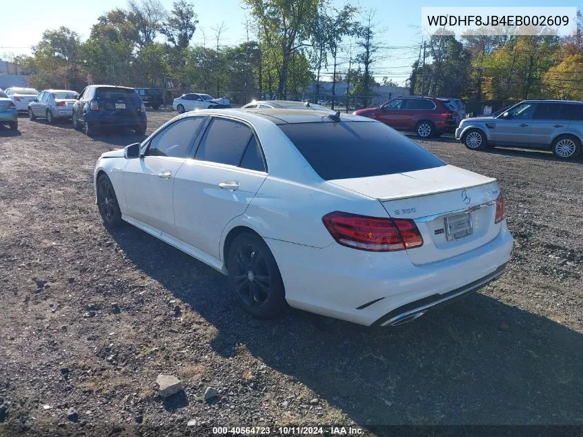 2014 Mercedes-Benz E 350 4Matic VIN: WDDHF8JB4EB002609 Lot: 40564723