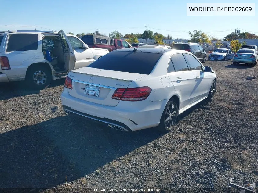 2014 Mercedes-Benz E 350 4Matic VIN: WDDHF8JB4EB002609 Lot: 40564723