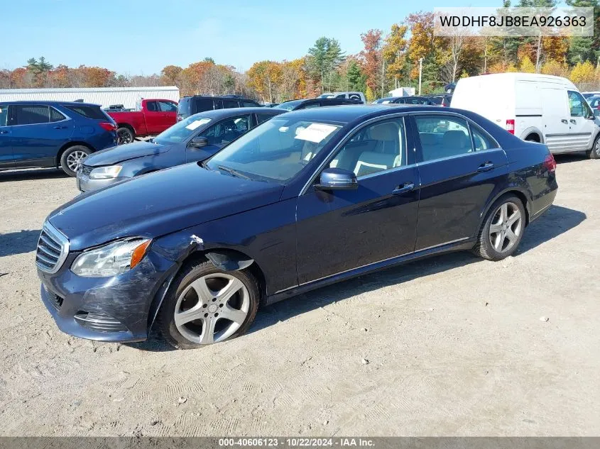 2014 Mercedes-Benz E 350 4Matic VIN: WDDHF8JB8EA926363 Lot: 40606123