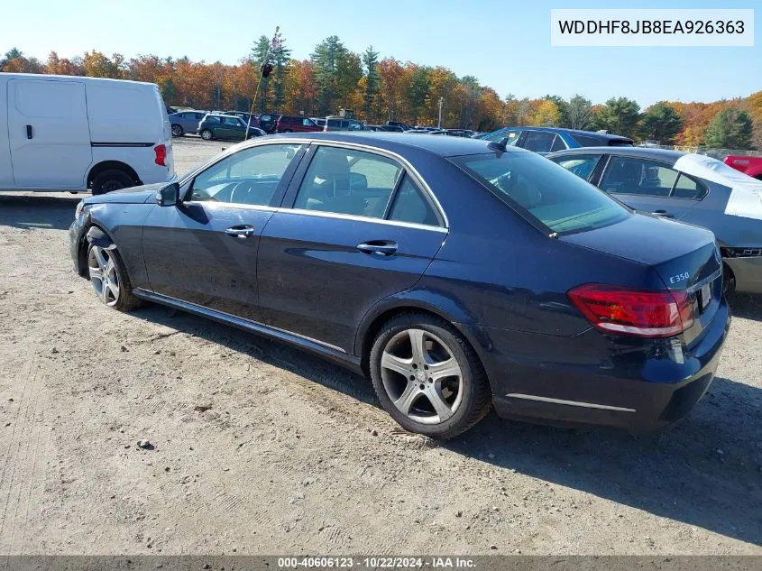 2014 Mercedes-Benz E 350 4Matic VIN: WDDHF8JB8EA926363 Lot: 40606123