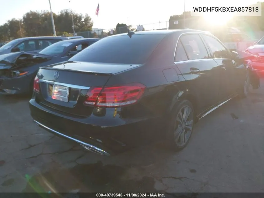 2014 Mercedes-Benz E 350 VIN: WDDHF5KBXEA857818 Lot: 40739545