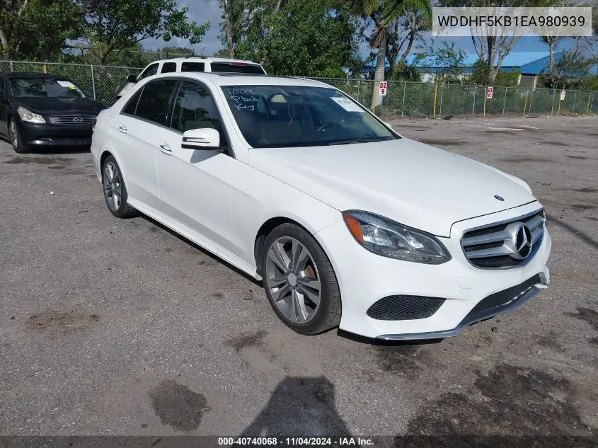 2014 Mercedes-Benz E 350 VIN: WDDHF5KB1EA980939 Lot: 40740068