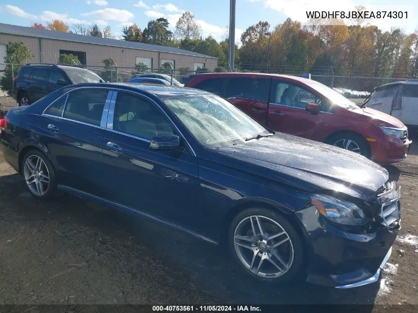 2014 Mercedes-Benz E 350 4Matic VIN: WDDHF8JBXEA874301 Lot: 40753561