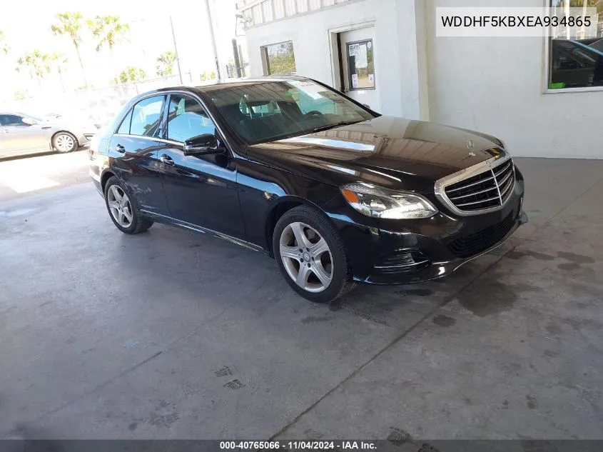 2014 Mercedes-Benz E 350 VIN: WDDHF5KBXEA934865 Lot: 40765066