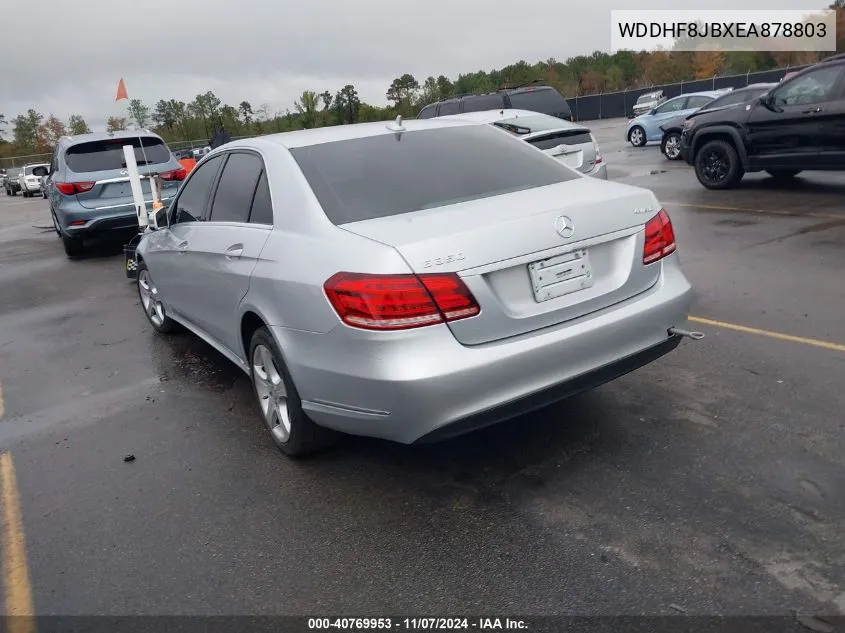 2014 Mercedes-Benz E 350 4Matic VIN: WDDHF8JBXEA878803 Lot: 40769953