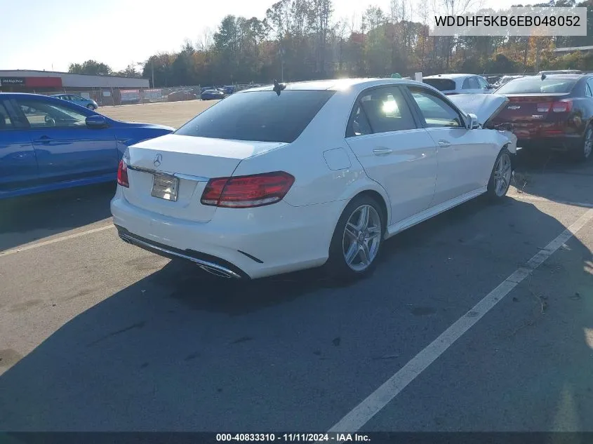 2014 Mercedes-Benz E VIN: WDDHF5KB6EB048052 Lot: 40833310