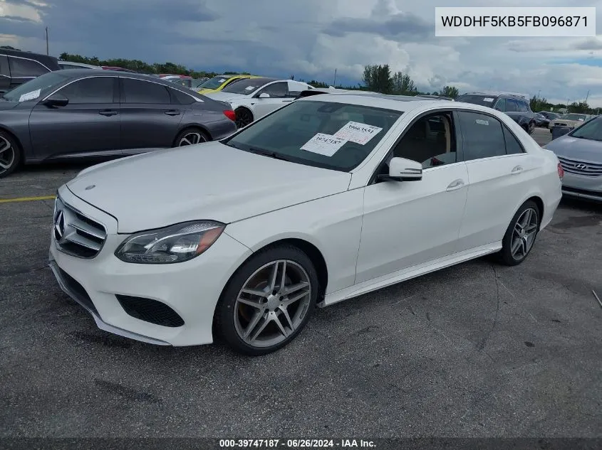 2015 Mercedes-Benz E 350 VIN: WDDHF5KB5FB096871 Lot: 39747187