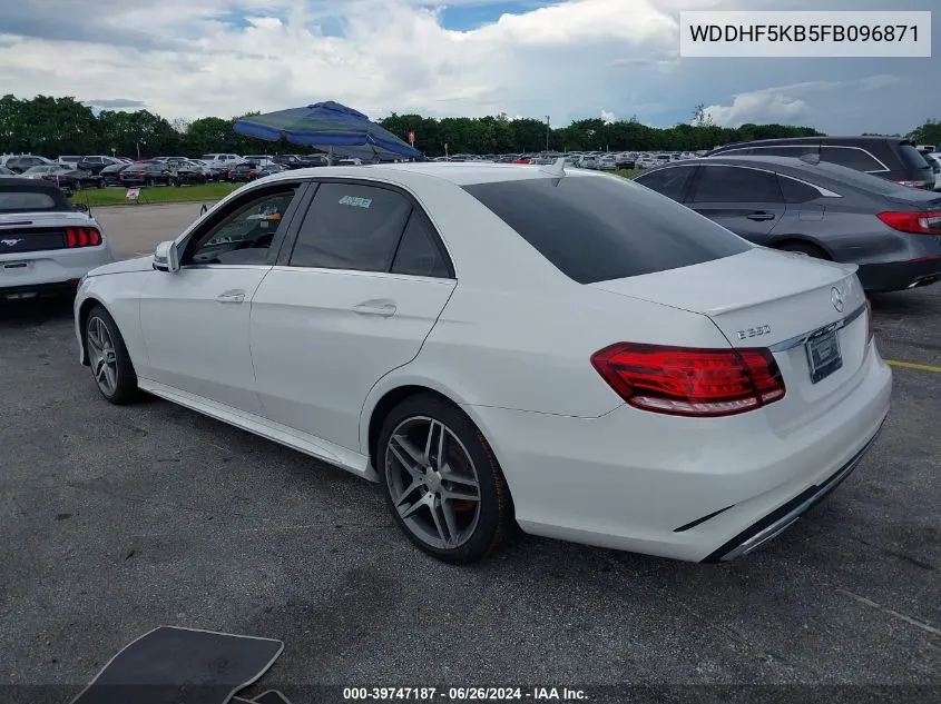 2015 Mercedes-Benz E 350 VIN: WDDHF5KB5FB096871 Lot: 39747187