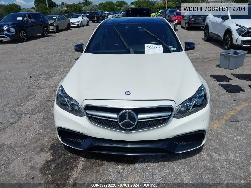 2015 Mercedes-Benz E 63 Amg S 4Matic VIN: WDDHF7GB9FB119704 Lot: 39770220