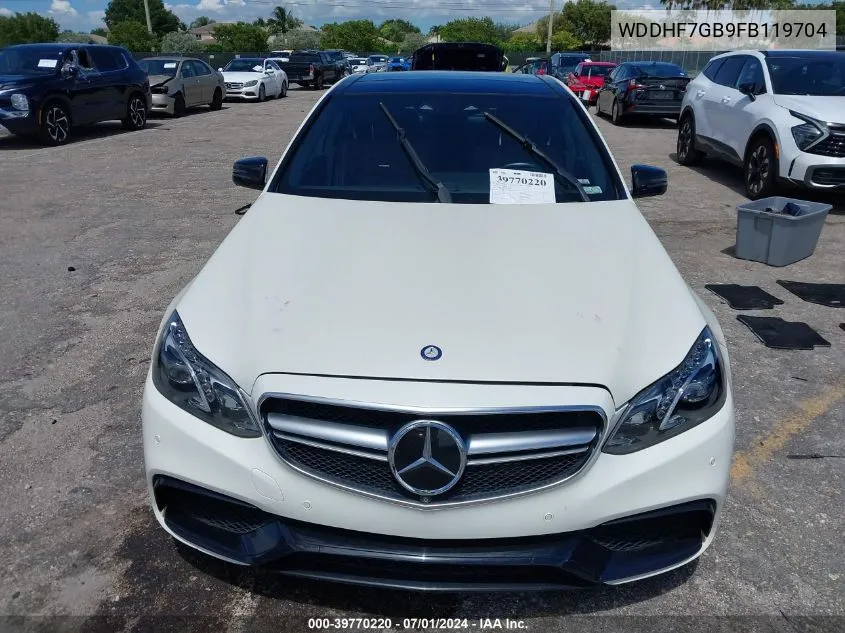 2015 Mercedes-Benz E 63 Amg S 4Matic VIN: WDDHF7GB9FB119704 Lot: 39770220