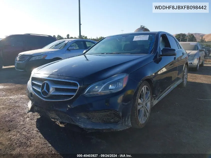 2015 Mercedes-Benz E 350 4Matic VIN: WDDHF8JBXFB098442 Lot: 40403927