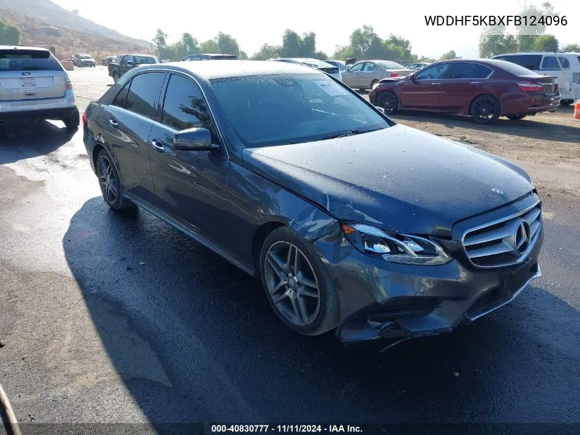 2015 Mercedes-Benz E 350 VIN: WDDHF5KBXFB124096 Lot: 40830777