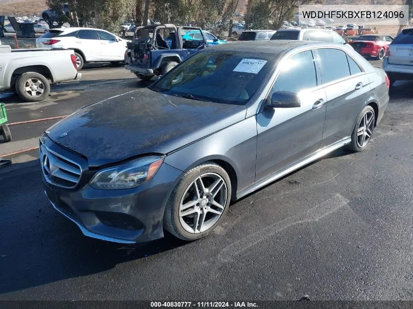 2015 Mercedes-Benz E 350 VIN: WDDHF5KBXFB124096 Lot: 40830777