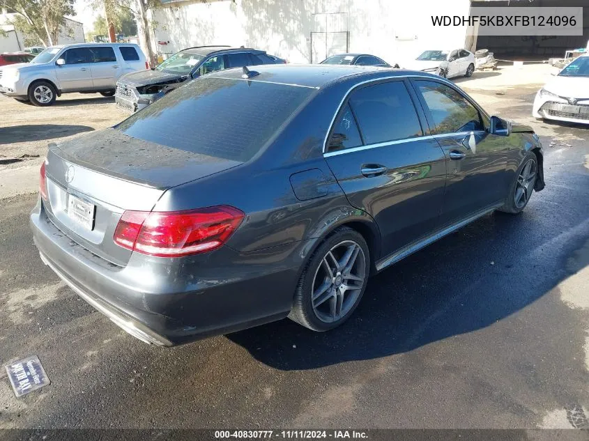 2015 Mercedes-Benz E 350 VIN: WDDHF5KBXFB124096 Lot: 40830777