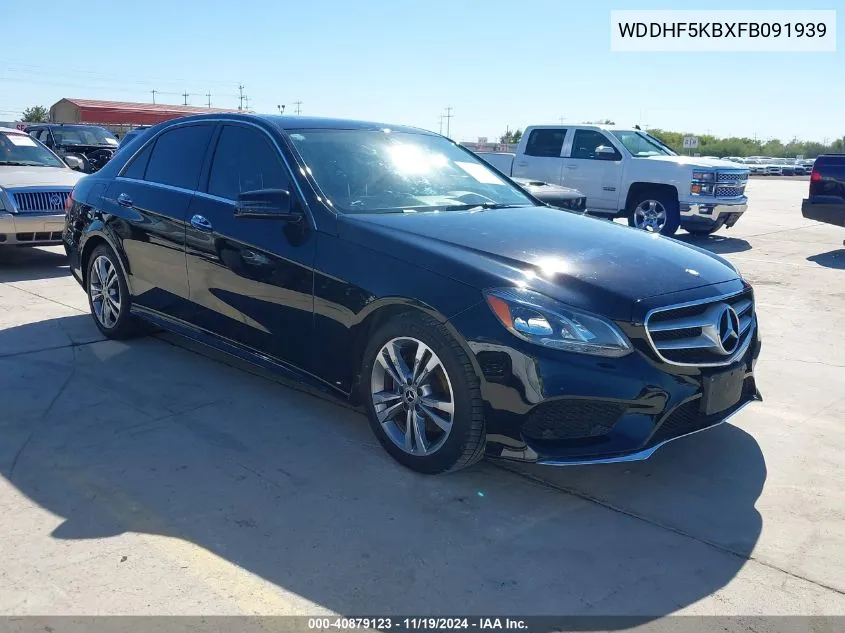 2015 Mercedes-Benz E 350 VIN: WDDHF5KBXFB091939 Lot: 40879123