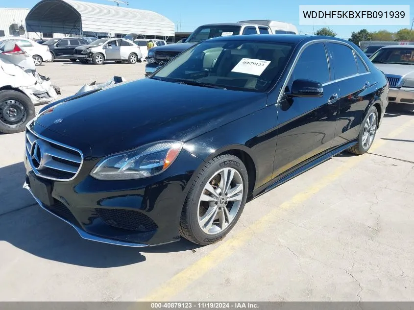 2015 Mercedes-Benz E 350 VIN: WDDHF5KBXFB091939 Lot: 40879123