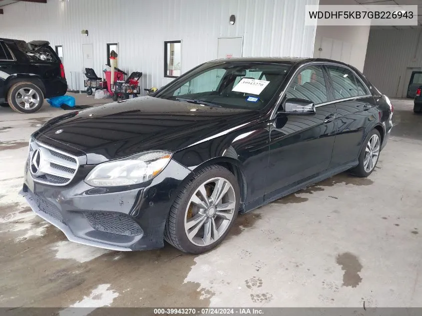 2016 Mercedes-Benz E 350 VIN: WDDHF5KB7GB226943 Lot: 39943270