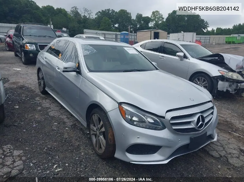 2016 Mercedes-Benz E 350 VIN: WDDHF5KB6GB204142 Lot: 39958186