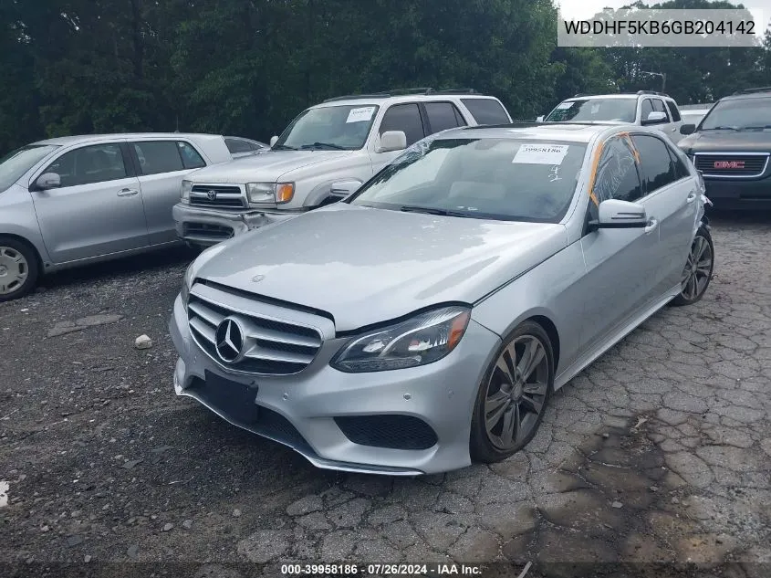 2016 Mercedes-Benz E 350 VIN: WDDHF5KB6GB204142 Lot: 39958186